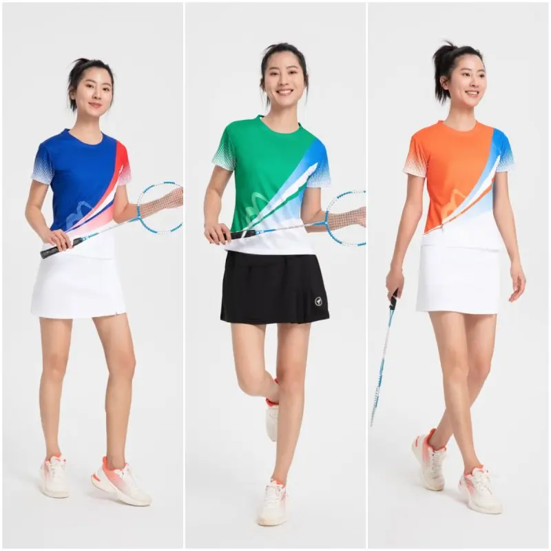 Badminton Shirt Women Child Table Tennis Short Sleeve Tee Breathable Light Golf Jersey Ping Pong Training Clothes