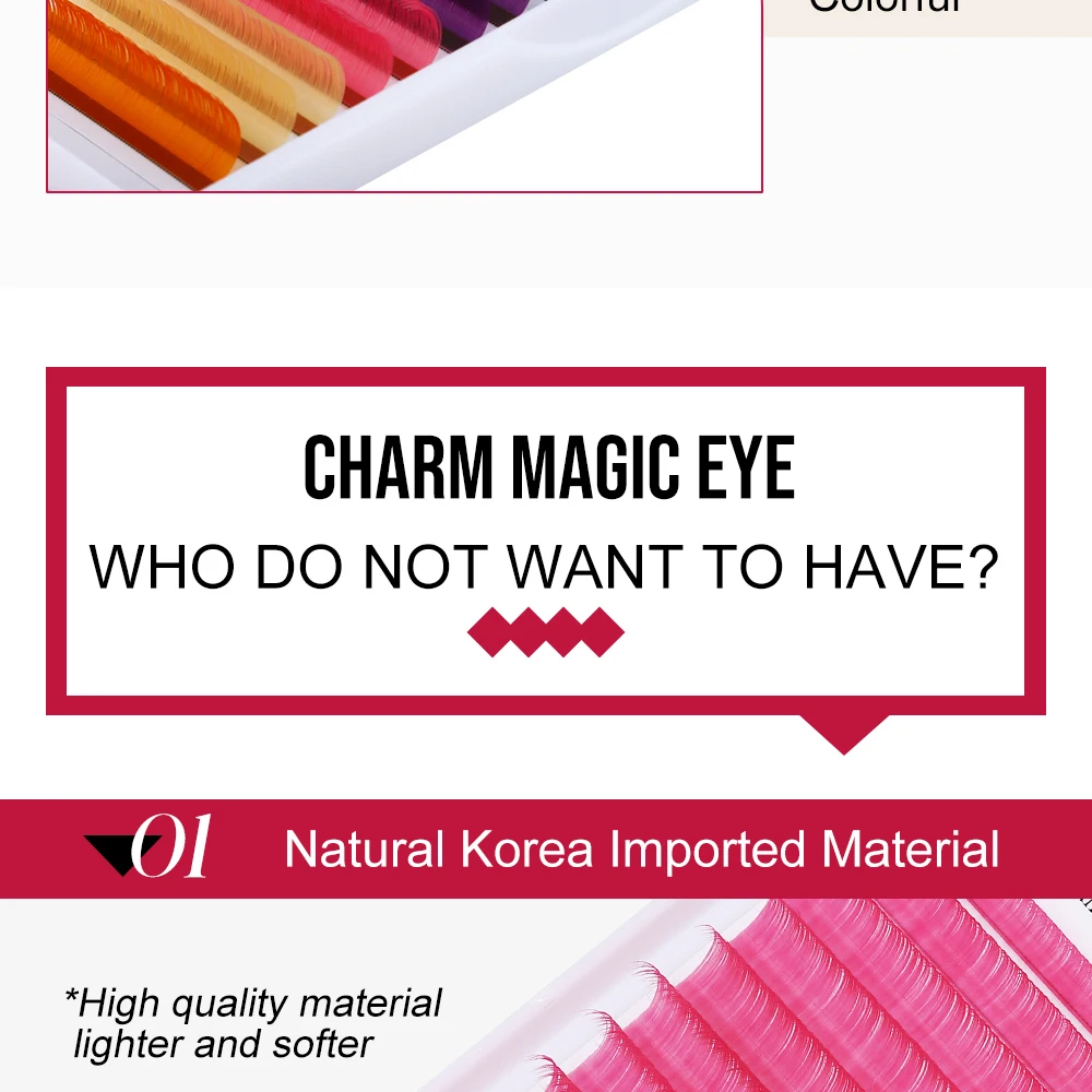 Description Picture 4 of itemFadvan Coloured False Eyelashes Green/Purple/Red/Blue Easy Smudge Makeup Eyelash Hybrid Long 8-14mm/15-20mm Eyelash Extensions