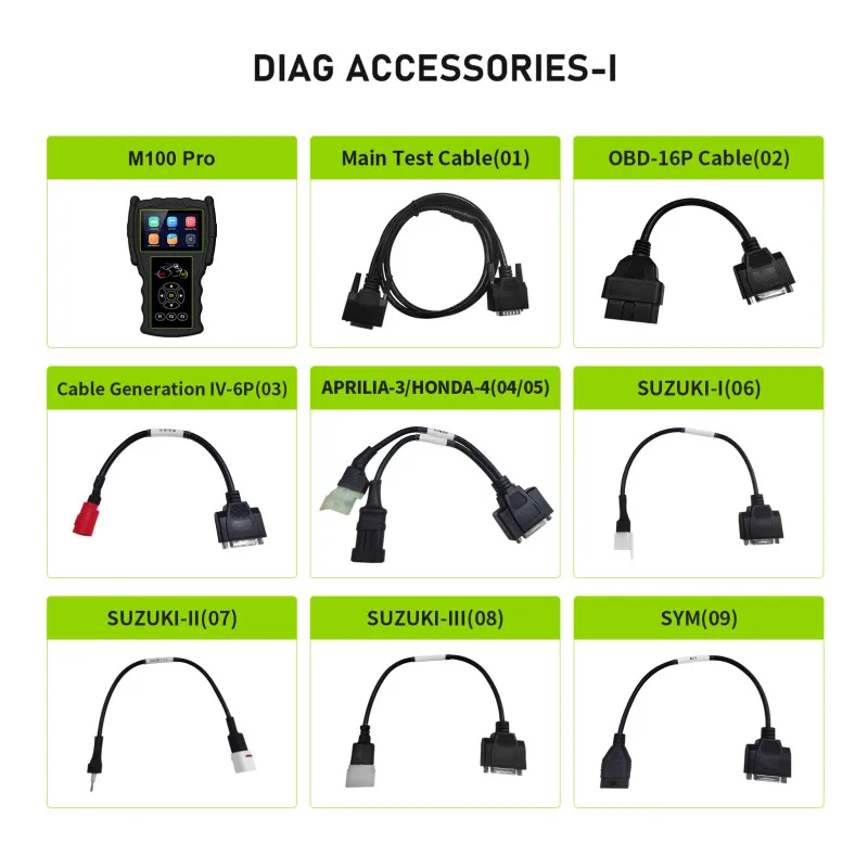 Newest JDiag M100 Pro Motorcycle Diagnostic Tool D87 D88 Function Scanner Simple Version Multi-Language For Brand Motorcycle