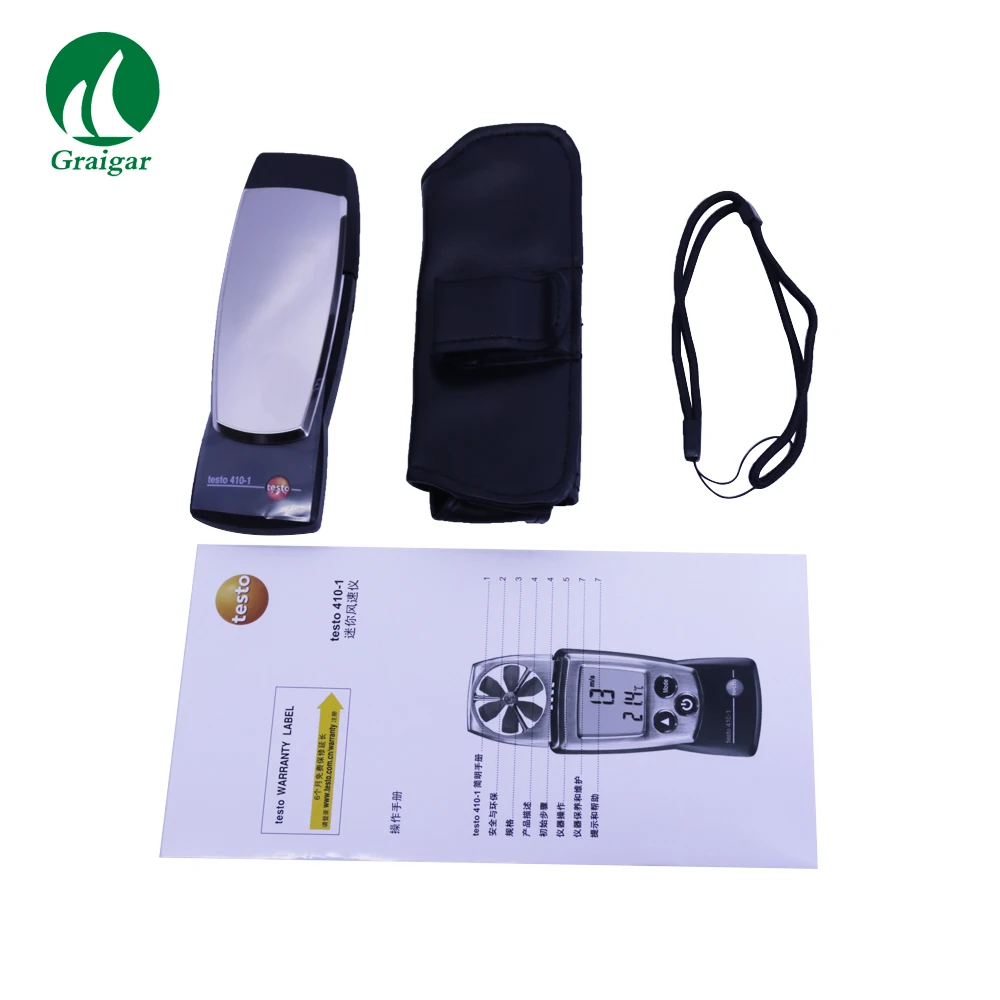 Testo 410-1 Anemometro A Palette Tascabili Misuratore Di Portata D'Aria Misuratore Di Velocità Dell'Aria Da 78.7 A 3937 Fpm/Da 0.4 A 20 M/S