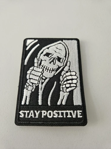 Stay Positive Skull Patch photo review
