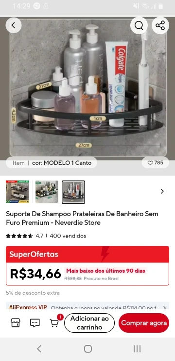 Suporte De Shampoo Prateleiras De Banheiro Sem Furo Premium - Neverdie Store photo review