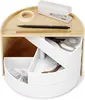 White/natural storage box. Simple and functional design, ideal for organizing small items. Stylish addition to any room decor. 2