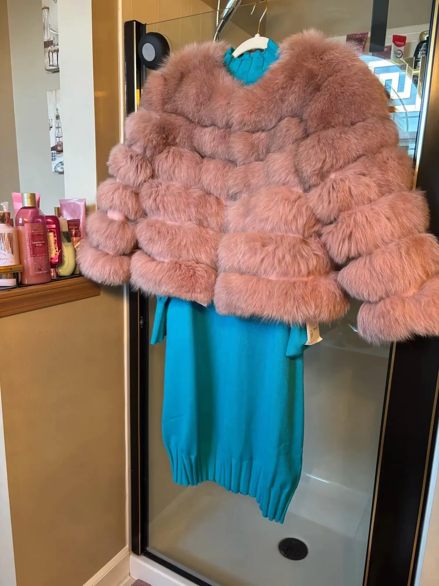 Real Fox Fur Coat Winter Jacket Women O-neck Thick Fashion 2025 Natural Fox Fur Raccoon Outerwear Warm Luxury Female Plus Size photo review