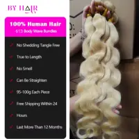 Couleur Blonde 613 paquets cheveux péruviens miel blond vague de corps paquets cheveux humains crus 32 pouces Extensions de cheveux cheveux 2