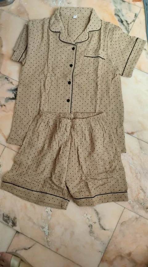 Women's Polka Dot Cotton Shorts Pajama Set photo review
