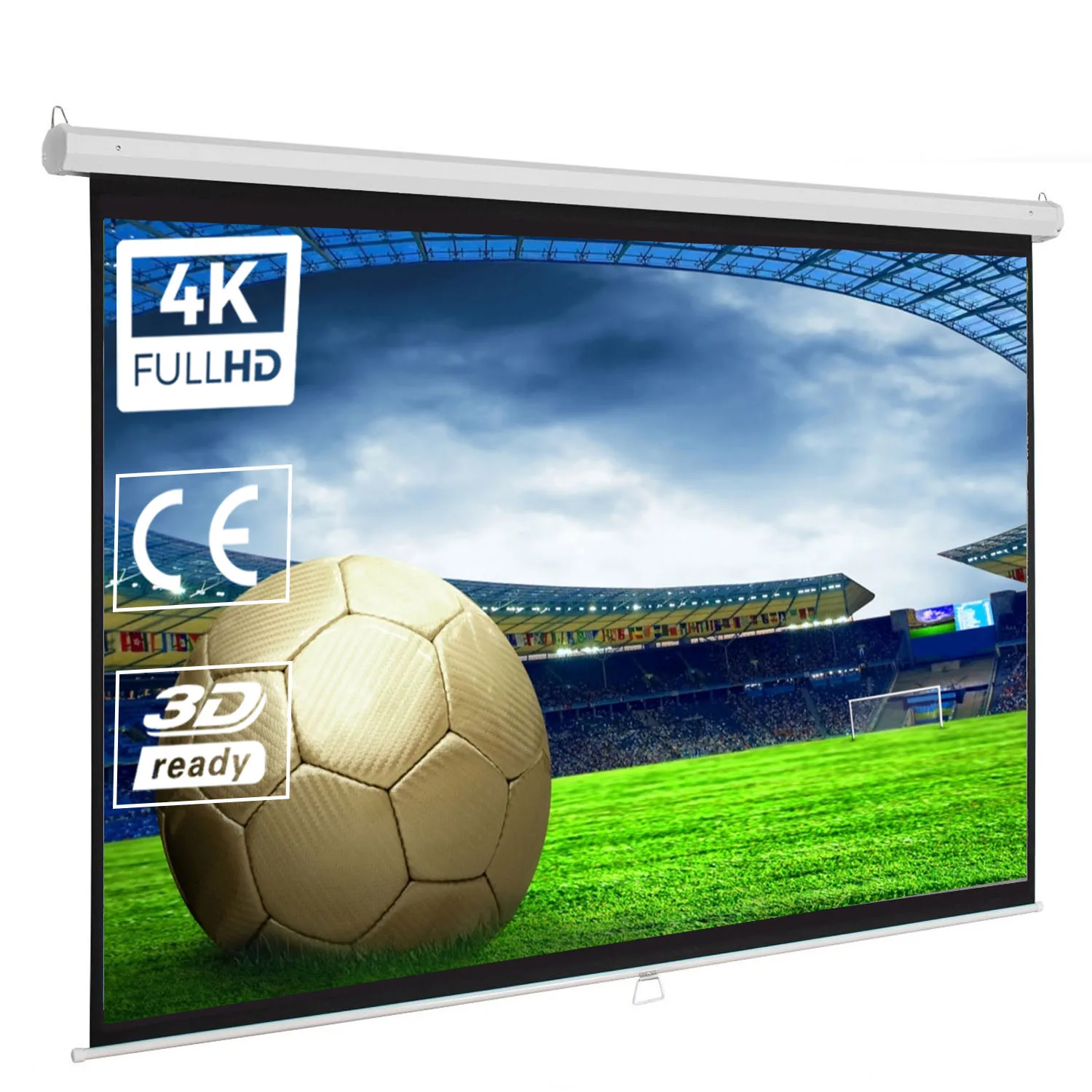 Luxscreen 92 "inch Manual Projection Screen, White Visible Area 202x114