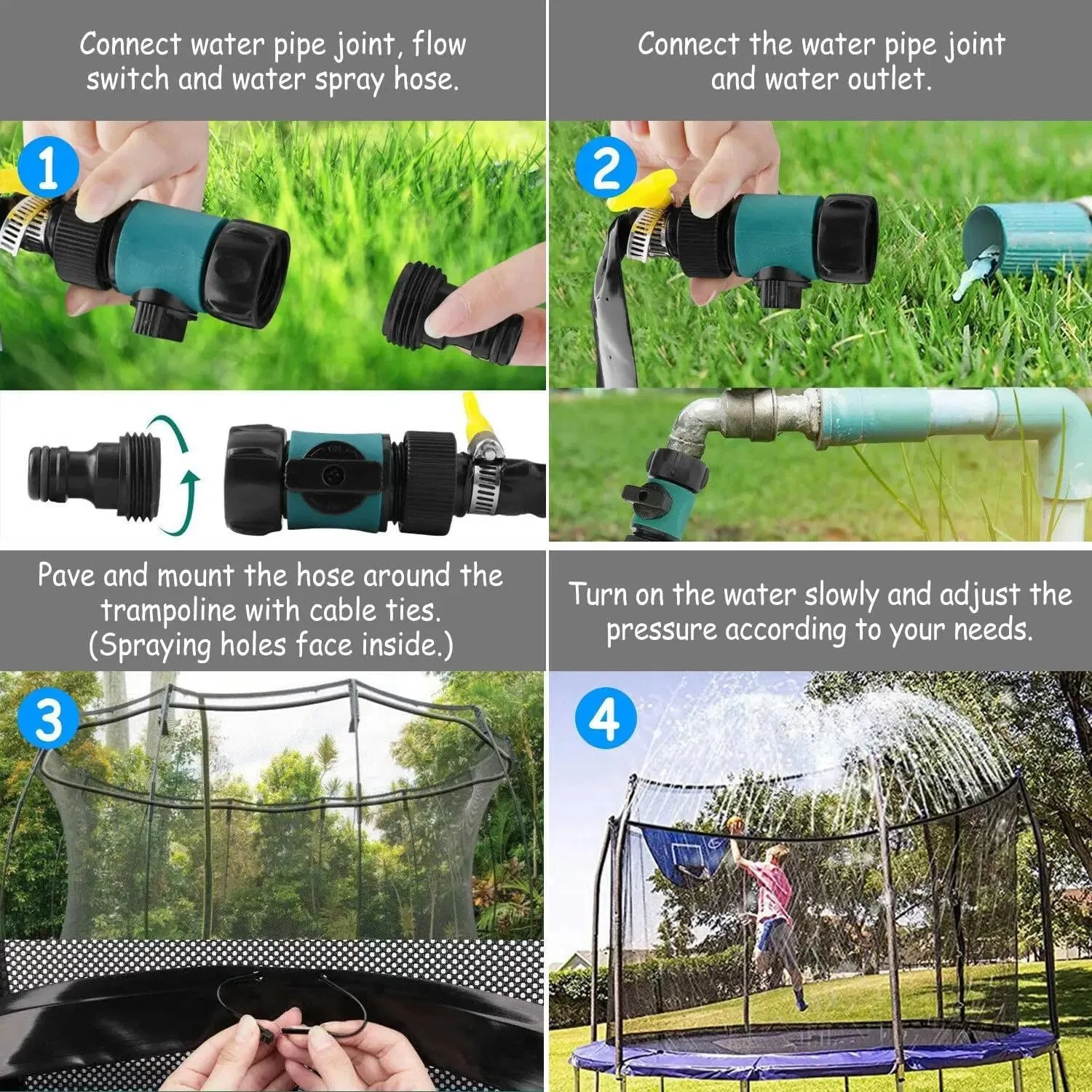 Multifunctional Trampoline Sprinkler Water toy for kids&adults-Outdoor lawn/Backyard Summer Fun,Games,Accessories,Activity,gift 6