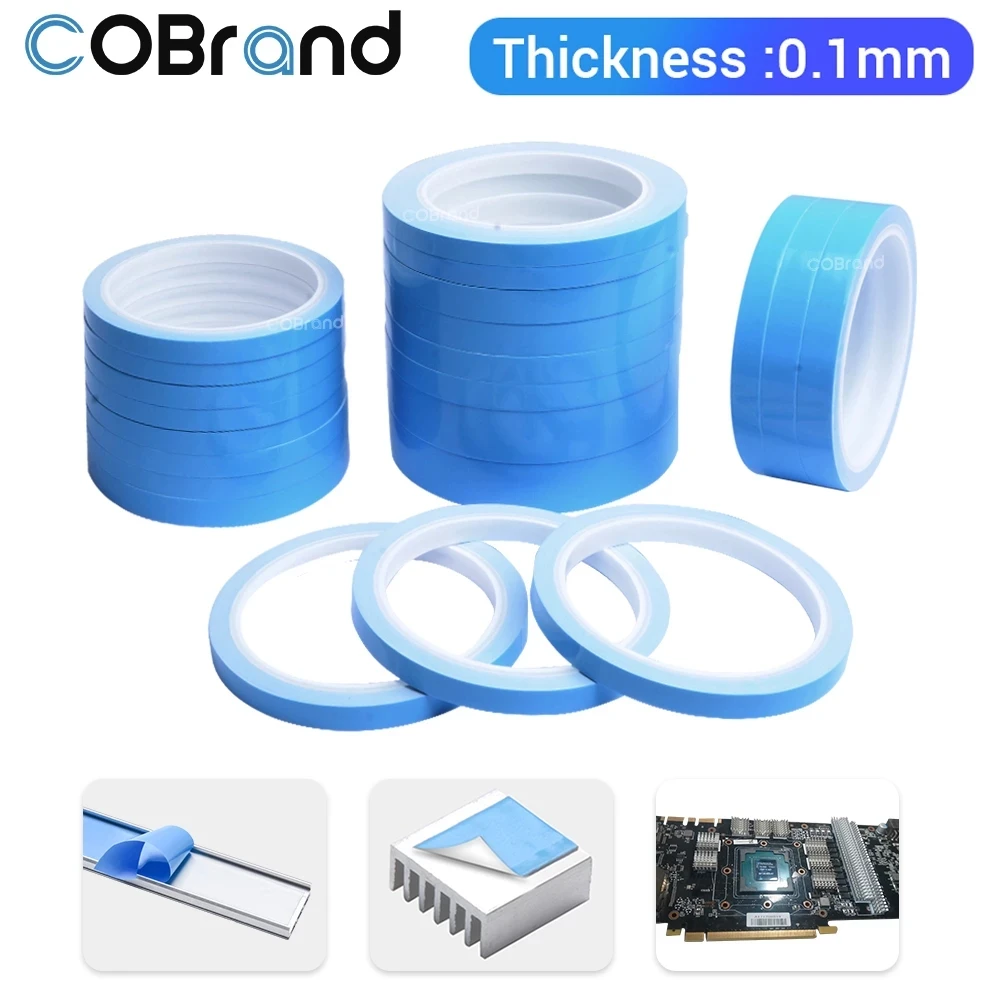 

5-10-25M Roll Length 8/10/12/20/25/40mm Width Thermal Conductive Tape Double Side Adhesive tape for Chip PCB LED Strip Heatsink