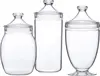 Plastic Apothecary Jars, 3-Piece Set (52/46/46 oz), Acrylic Jars with Lids, Bathroom Canisters, Candy Buffet, Wedding Display 6