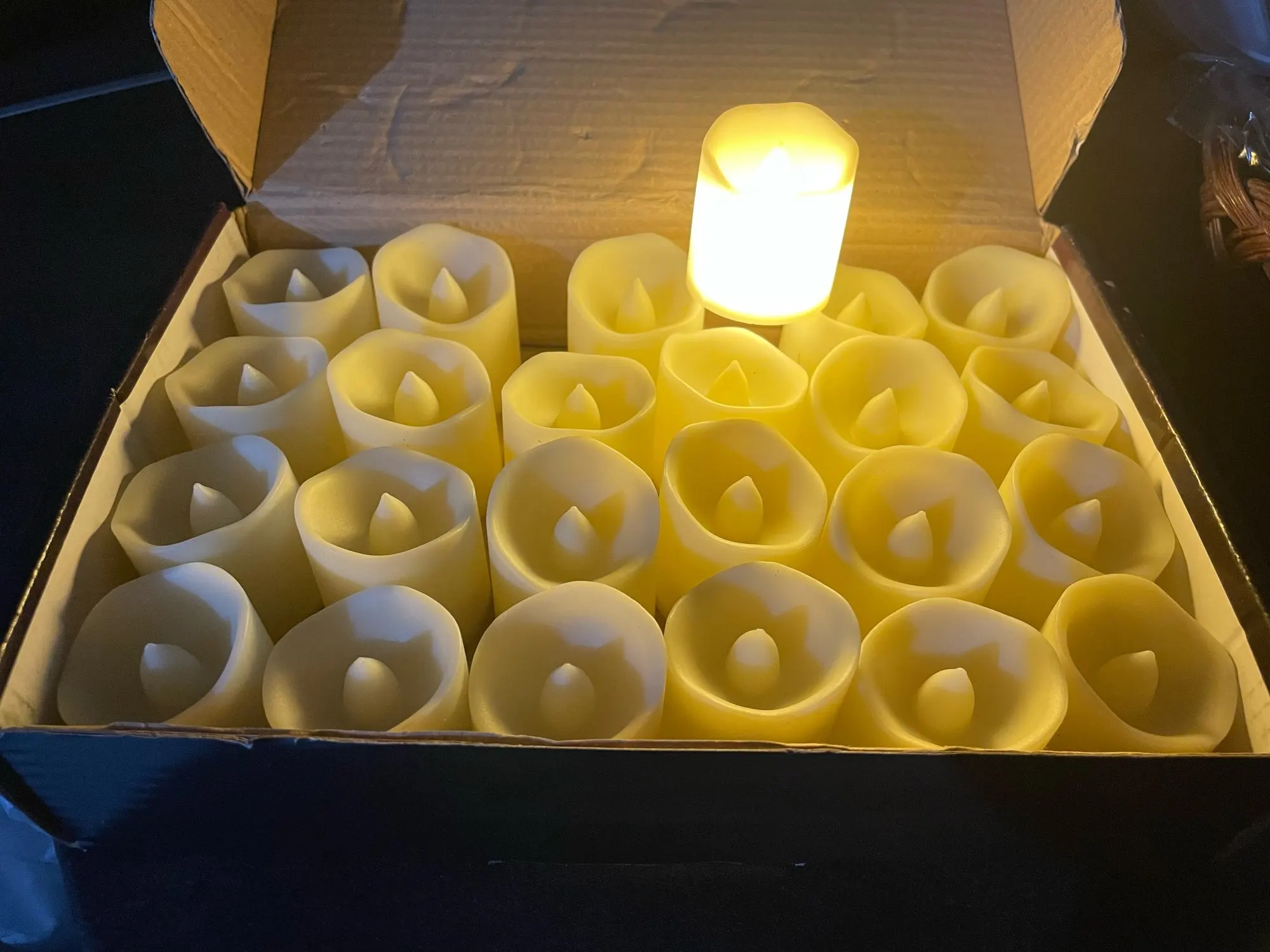 Dream Glow 24Pcs LED Tea Lights, Creative Wishing Warm White Candle Lights photo review