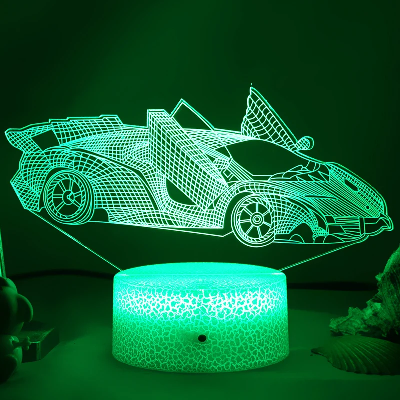 

Acrylic 3d Lamp Car Volkswagen Beetle Model Colorful Nightlight for Kids Child Bedroom Decor Battery Powered Led Night Light