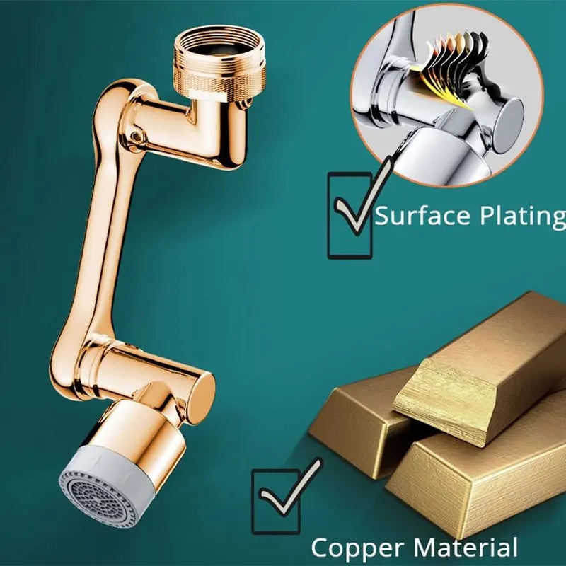1080&deg; Swivel Robotic Arm Swivel Extension Faucet Aerator Sink Water Tap Splash Filter Bubbler Nozzle Extender Attachment faucet aerator faucet extender