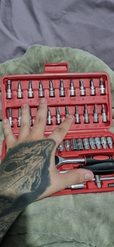 Kit Chaves Jogo Catraca Reversível Soquetes 46 Peças + Maleta photo review