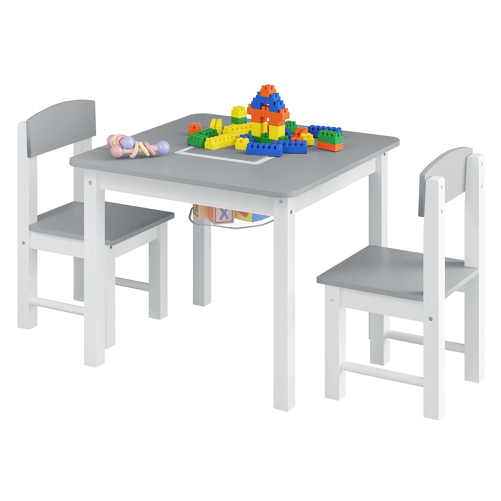 WOLTU 1 ensemble de chaises de Table pour enfants, bureau d'étude d'apprentissage d'écriture avec plaque de Base en bloc, rangement supérieur réversible pour garçons et filles