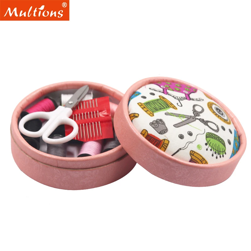Portable Home Sewing Kits Box Sewing Pattern Fabric With Pincushion