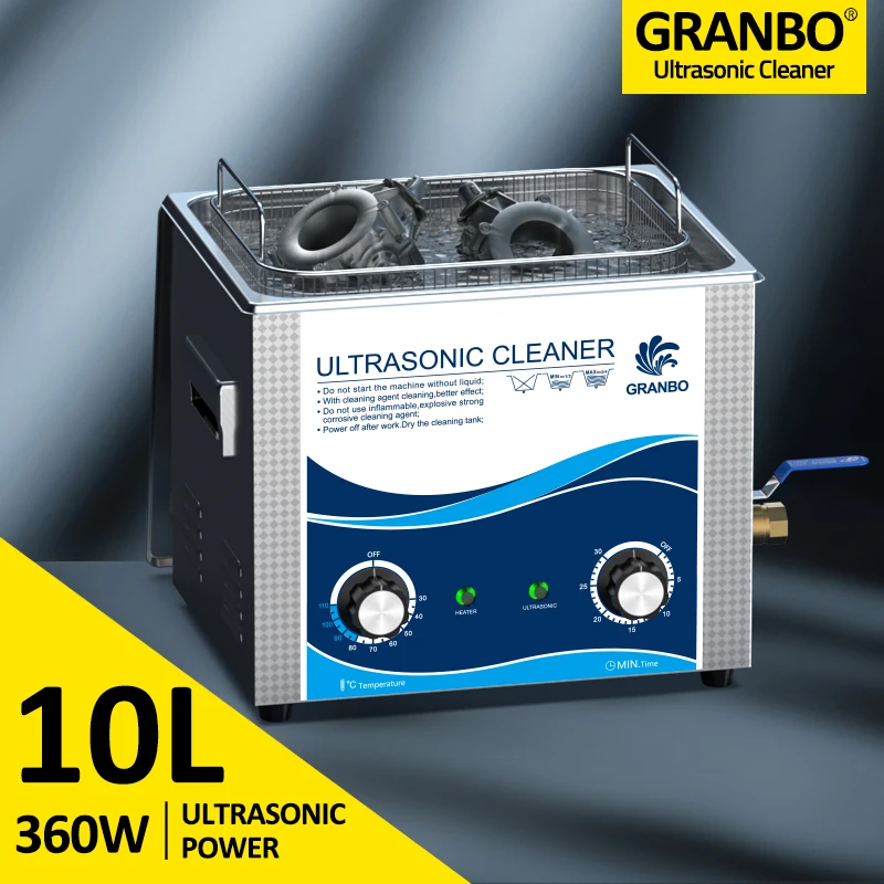 Ultrasonic Cleaner 360w Sonic Power 10l Bath 40khz For Commercial Washing Bicycle Car Injector