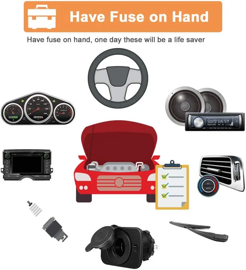 Mini-120Pcs/Standard-100Pcs Blade Fuse Assortment Car Automotive Truck Auto ATM Fuse Kit 2 3 5 7.5 10 15 20 25 30 35 AMP