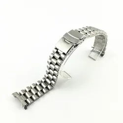 Premium Solid Stainless Steel Men's Sports Watch Strap - Jubilee Curved End Bracelet - 22mm (Type A02)