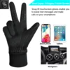 MOREOK Early Winter Thermal Gloves,Polar Fleece Touchscreen Warm Glove Anti-slip Driving,Riding,Running,Bike Cycling Gloves Men 4