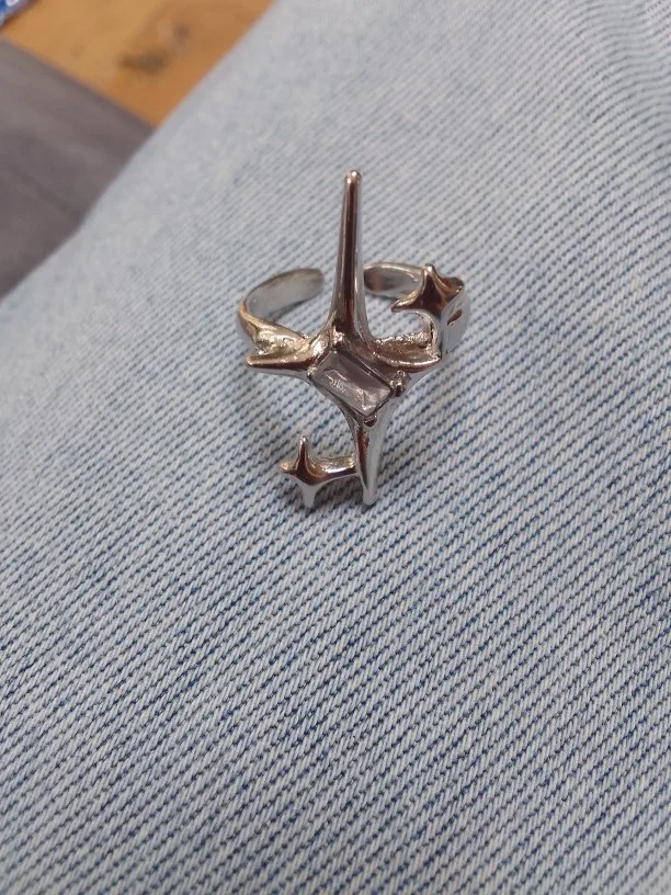 Vintage Irregular Cross Star Open Ring for Women Men Punk Gothic Sliver Color Adjustable Couple Rings Y2K Egirl Jewelry Gift photo review