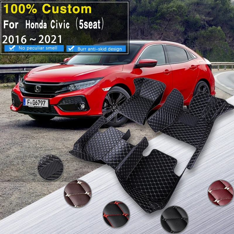 

Car Floor Mats For Honda Civic X MK10 FC FK 2016~2021 Anti-dirt Pads Accesorios Para Auto Car Carpets Car Interior Accessories