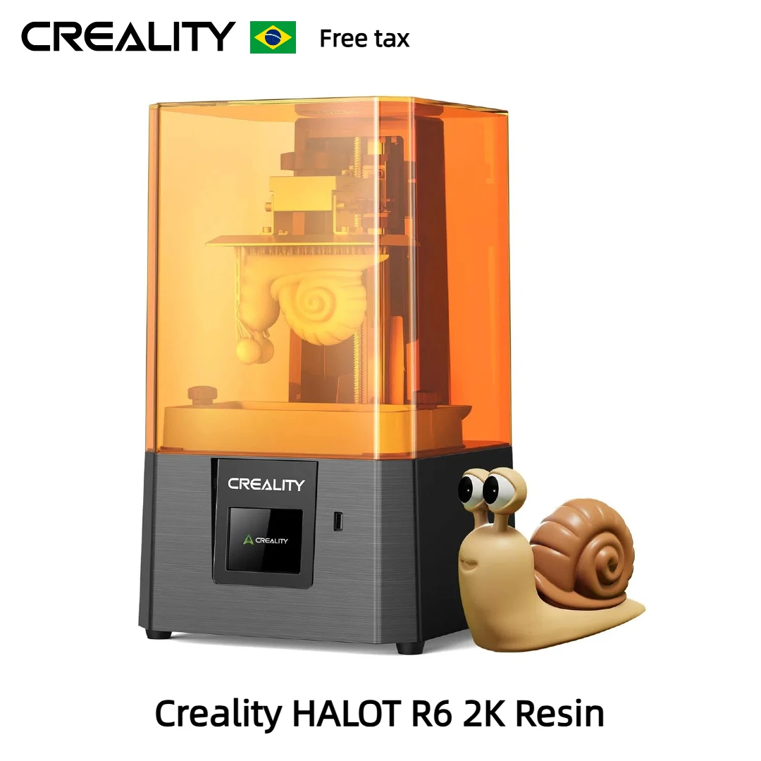 Impressora 3D Creality HALOT R6 2K com Tela Touch de 2.8" para Iniciantes, Fonte de Luz Atualizada de 60mm/h com Impressão de Alta Precisão