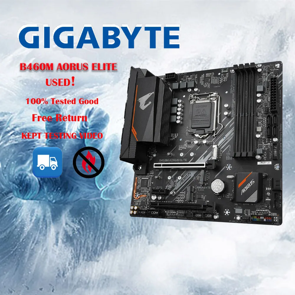 

Gigabyte GA B460M AORUS ELITE Micro-ATX Intel B460 DDR4 M.2 128G Support 10 gen LGA 1200 CPU Motherboard