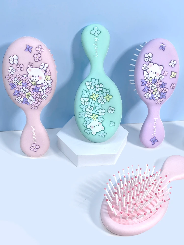 Children Cartoon Massager Paddle Cushion Hair Brush Cartoon Comb Anti-detangle Comb Children's Cute Hairdressing Smooth Hair Comb Curly Hair Brush Hair Styling Tools Hair Brush Comb Hair Comb Set Baby Care Set