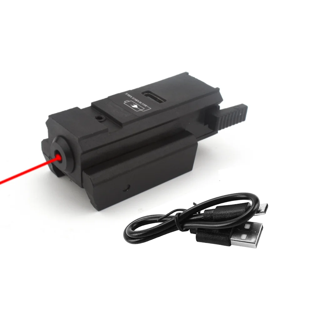 Laser Sight Scope Sight fits 20mm 11mm Picatinny Weaver Rail USB Laser Collimator