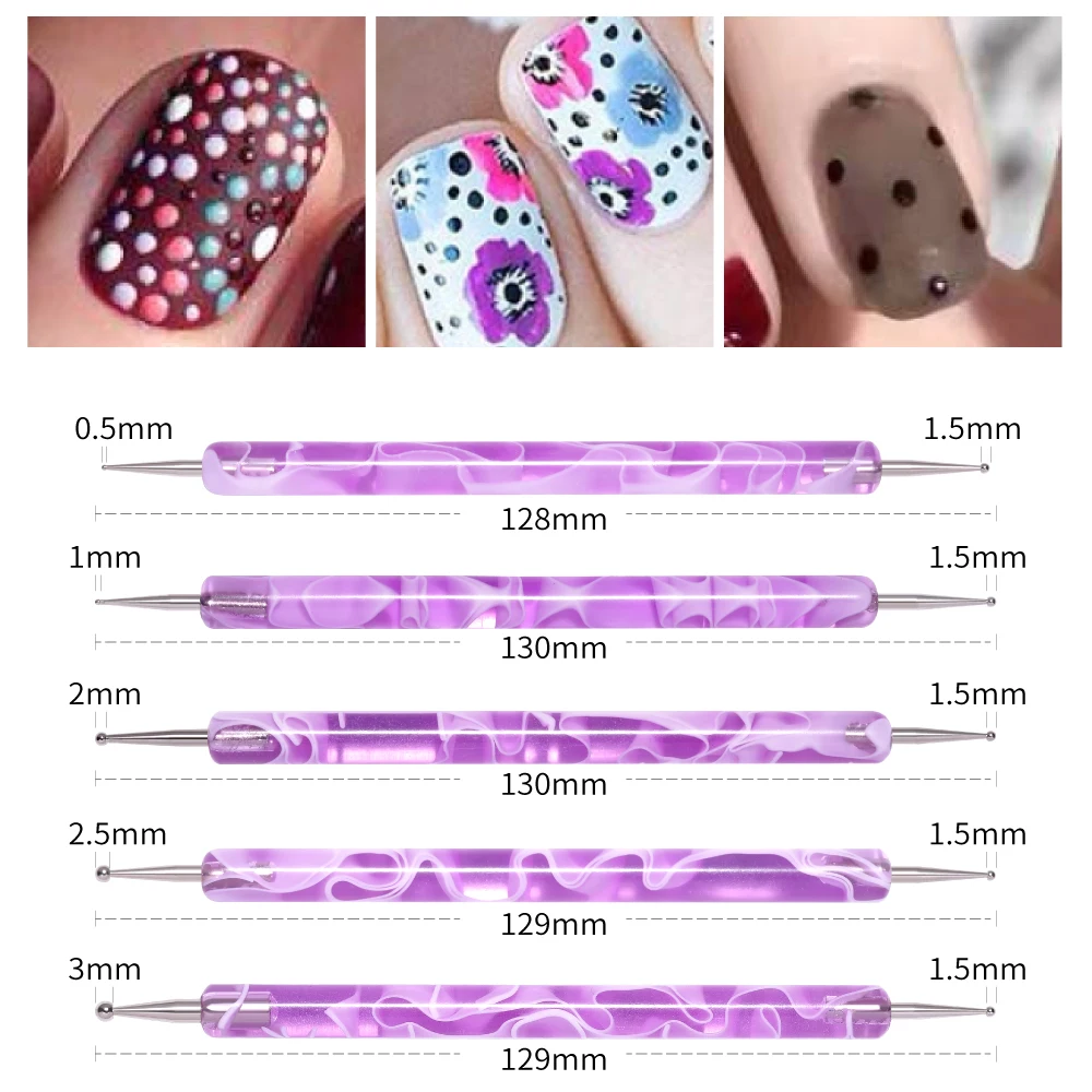 Nail Art Pen Acrylic Art Crystal Dotting Tools Professional Nail Brushes Set Diy Fake Nail Pattern Line Painting Pen Carving Brushes