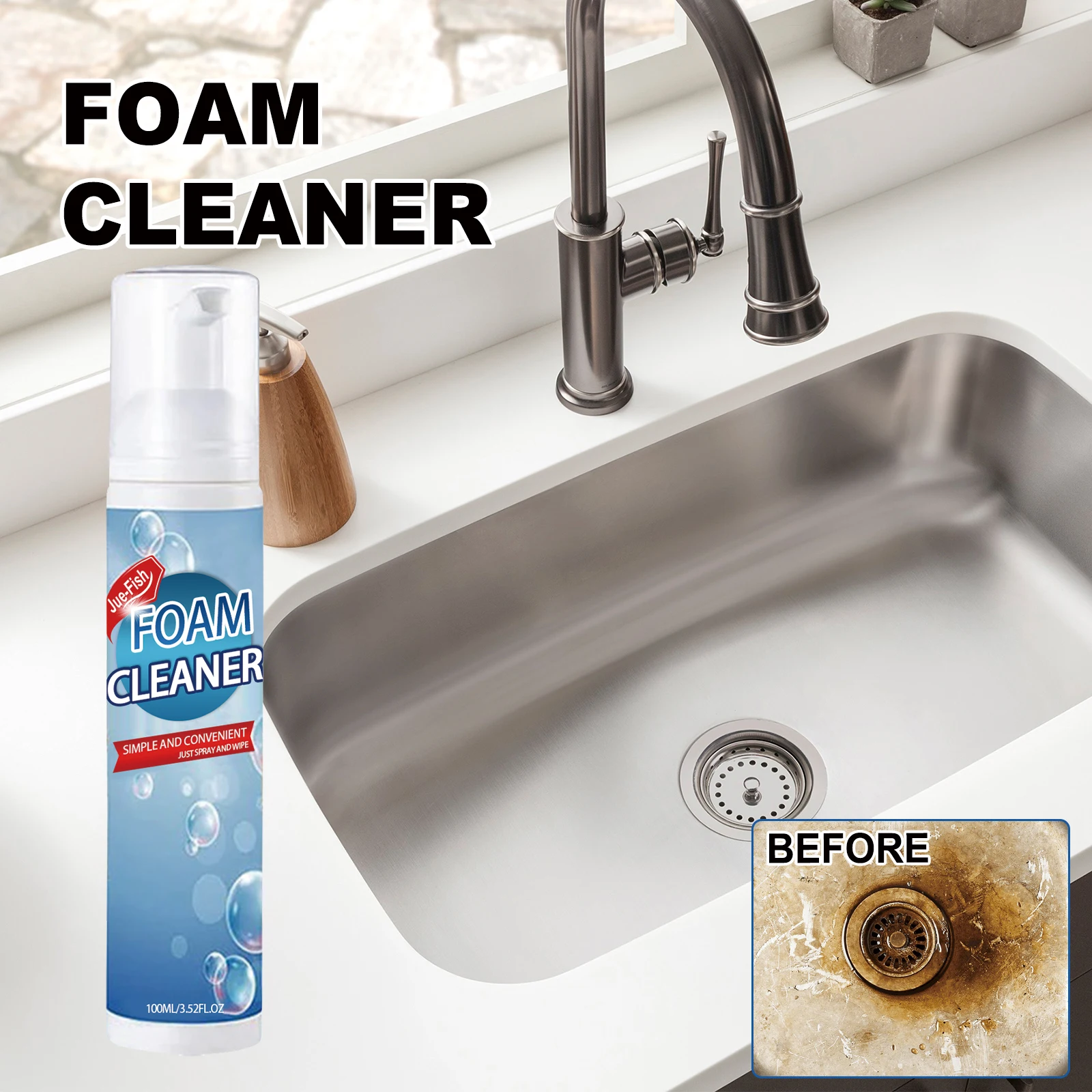 All Purpose Kitchen Foam Cleaner Spray for Grease and Grime