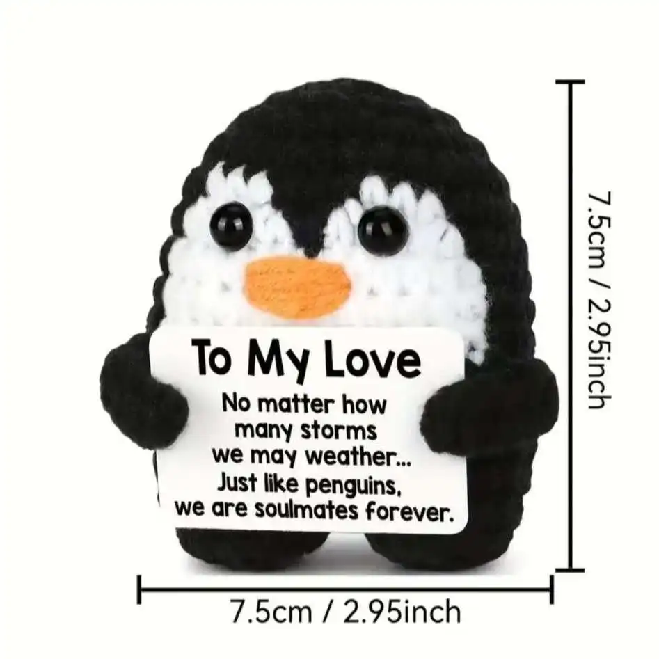 Gifts for Him Her Boyfriend Girlfriend Birthday Christmas, To My Love Handmade Crochet Penguin I Love You Gift for Couples Wife