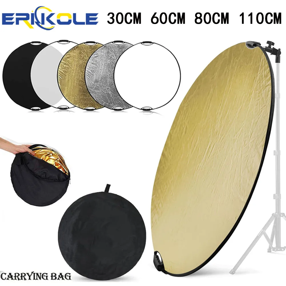 5-in-1 Photography Reflector Kit Collapsible Light Diffuser for Studio/YouTube/Outdoor Shooting w' Fill Soft & Bounce Lighting photography reflector,macro photography diffuser