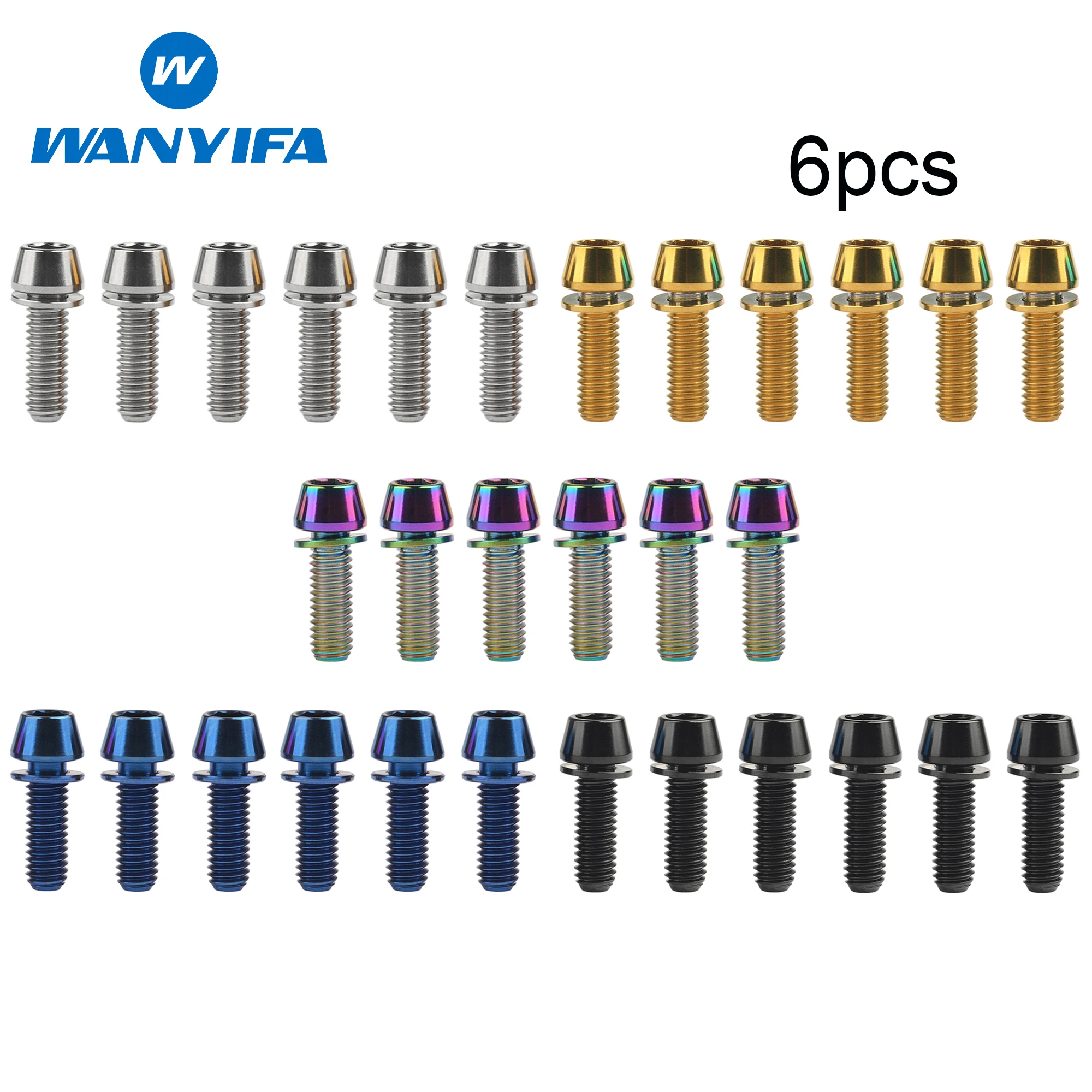 Wanyifa 12 Pièces Boulons En Titane M5x10 12mm Boulon à Vis Pour T25 Torx Tête Disques De Ein à Disque Rotors VTT