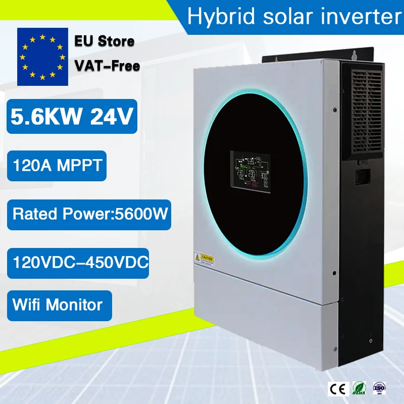 5.6kw 48v Mppt Solar Hybrid Inverter 120a Charge Controller Builtin