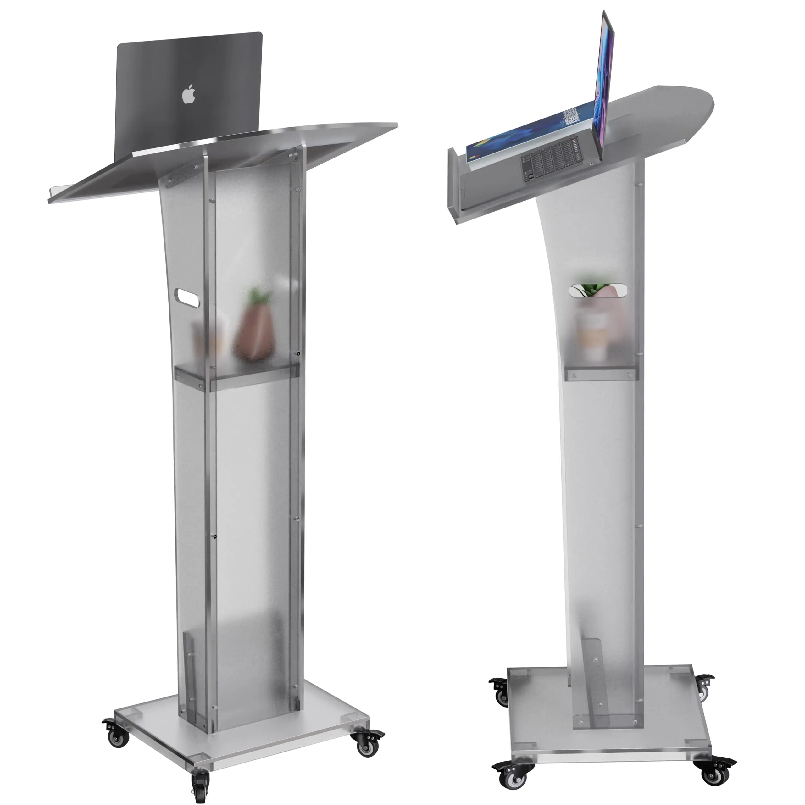 Acrylic Podium Pulpit Stand Modern Deisgn Portable Classroom Lectuern Professional Use Conference Church Speeches Weddings