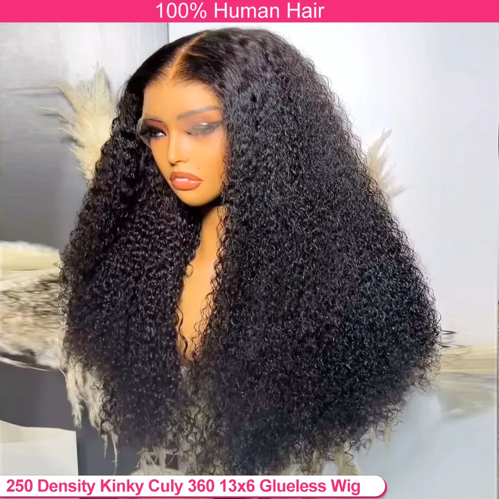 250 Density 30 Inch Kinky Curly 360 13x6 13x4 HD Lace Front Human Hair Wig 6x6 Closure Glueless Deep Wave Lace Frontal