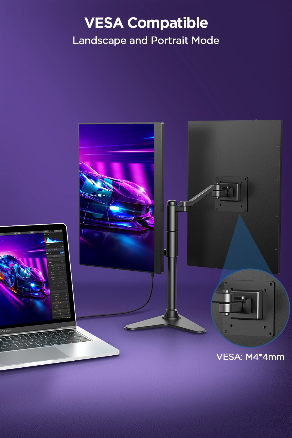 Uperfect 16 &޴ Ʈ  2K 2560X 1600 ܺ IPS  ɾ ȭ USB C ̴ HDMI  Ʈ ̽ MacBook Xbox PS4 PS5 ġ  ÷