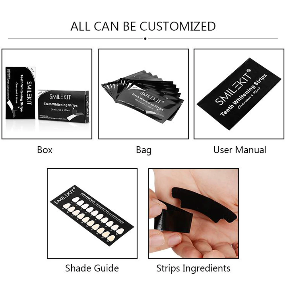 Teeth Whitening Gel Strips Professional Oral Hygiene Care Double Elastic Tooth Bleaching Strip False Teeth Veneers Tool 7 Pairs teeth whitening strips
