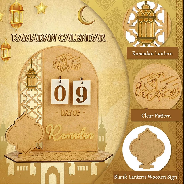 Calendrier compte à rebours Ramadan ornement Moubarak Kareem décoration  Ramadan