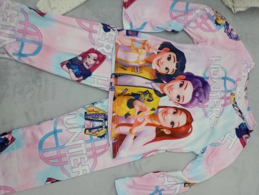 2 unid/set conjunto de pijamas para niño niña niños de 3 a 4 5 6 7 8 9 10 11 12 años de manga larga Kpop Demon Hunters Pijama ropa para niños photo review