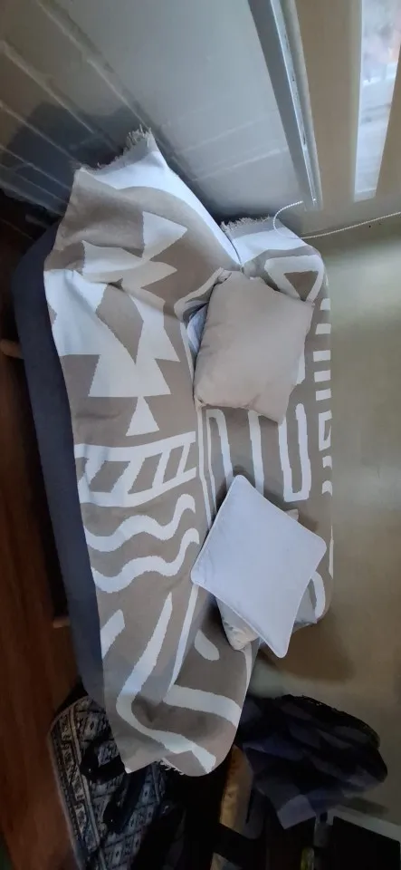 Boho geometric chenille sofa cover photo review