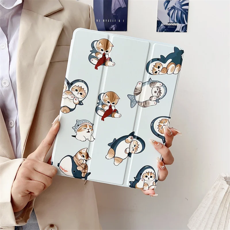 Adorable Shark-Themed Cat Tablet Case with Universal Fit
