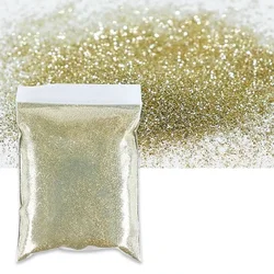 Holographic Laser Extra Fine Glitter Powder for Nail Art and Crafts, 50g Bag (Light Gold)
