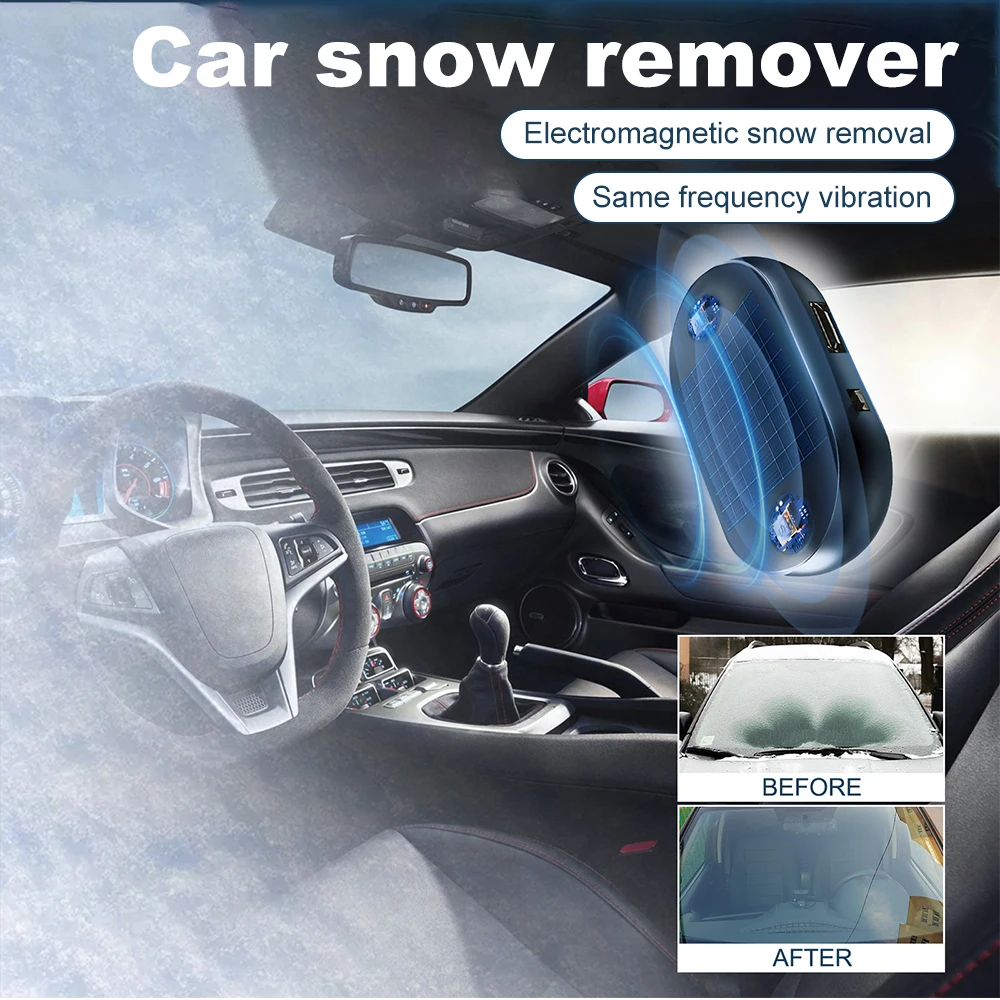 1PC Solar Snow Plow Antifreeze Car Electromagnetic Molecular Defroster Front Rear Windshield Car Snow Removal Instrument windshield deicing instrument,windshield defroster,car deicer