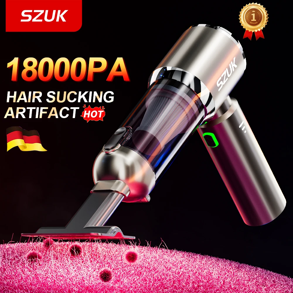 SZUK Portable Car Vacuum Cleaner 18000Pa Powerful Wireless Vacuum Cleaner Strong Suction Handheld Mini Vacuum Cleaner for Car 1