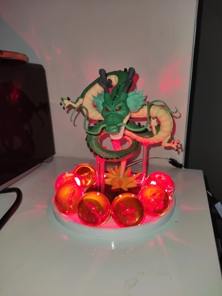 Dragon Shenlong Statue Set Crystal Balls Acrylic Shelf Charging Light or Acrylic Display Box photo review