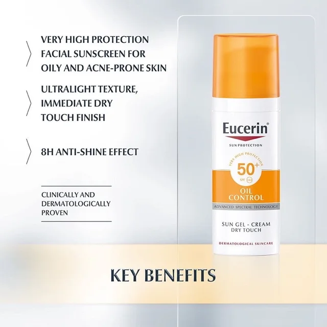 Eucerin Frissítő Olajkontroll Arc -Fényvédő 50 Ml -Es Érzékeny Bőr Uv Védelem Spf50+ Vízálló Fehérítő Fényvédő Krém - Image 2