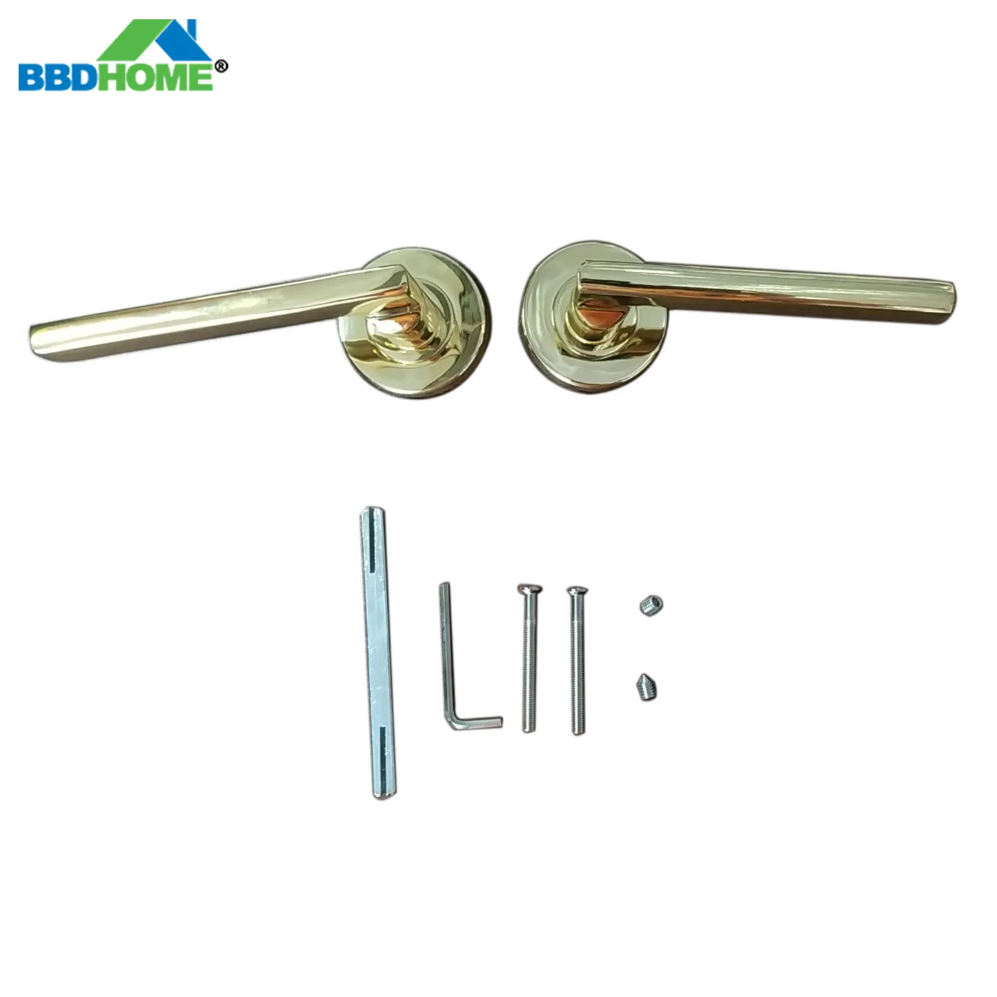 Door Handle Polished Brass Gold Without Lock Only Hollow Handle BathRoom Interior Door For Mid East Market